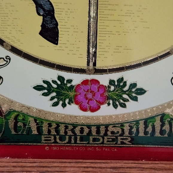 VINTAGE HENSLEY REVERSE PAINT DENTZEL CAROUSEL HORSE CLOCK - Picture 7 of 8